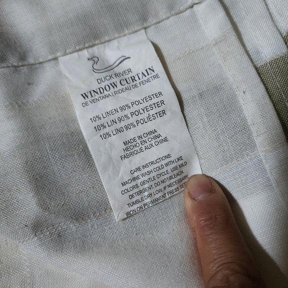 Duck River Textile 96-in Linen Rod Pocket Curtain Pair Sage Green and Beige - Picture 2 of 4